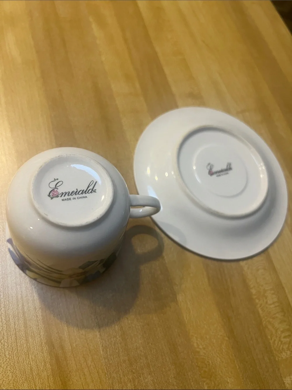 #3062**Floral Tea Cup & Saucer in Multicolor